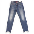 Lucky Brand Women's Mr Ava Skinny Jeans in Wild Light wash with distressed hem.